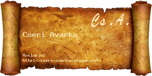 Cseri Avarka névjegykártya